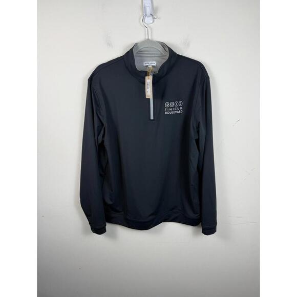 Peter Millar Philadelphia Perth Performance 1/4 Zip Pullover Black  Large - Picture 1 of 6
